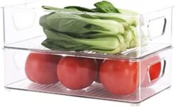 Cq Acrylic Set Of 4 Refrigerator Organizer Bins Stackable Plastic Clear Food Storage Bin With Handles For Pantry, Freezer, Fridge, Cabinet, Kitchen Countertops BPA Free -Brabantia Shop 41Zze1l2d1L. AC