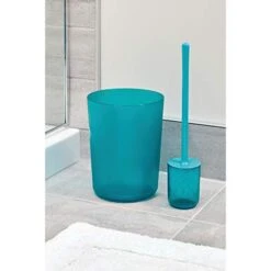 IDesign Finn Compact Round Plastic Trash Can For Bathroom, Bedroom, Home Office, Dorm, 7. 64" X 10", Teal -Brabantia Shop 41ajxfiYScL