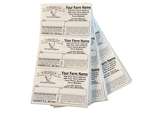 Custom Poultry Freezer Labels 4" X 2.5" With Safe Handling Instructions And Exemption – P.L. 90-492 (1000) 1 Custom Poultry Freezer Labels 4" X 2.5" With Safe Handling Instructions And Exemption – P.L. 90-492 (1000)