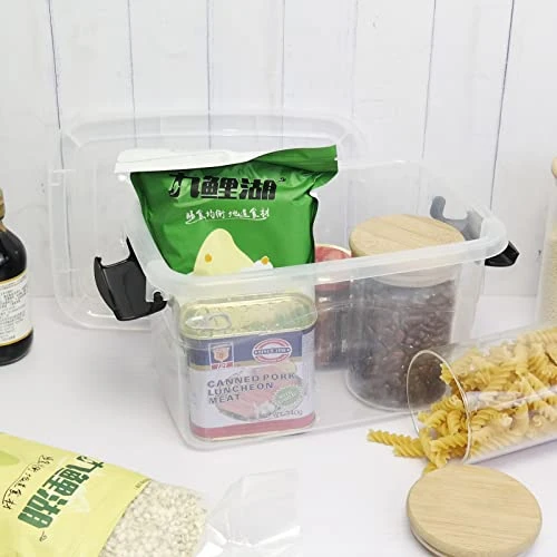 DynkoNA 6 Packs 6 Quart Clear Boxes, Plastic Small Storage Boxes With Lids 4 DynkoNA 6 Packs 6 Quart Clear Boxes, Plastic Small Storage Boxes With Lids - Image 4