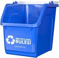 Recycling Rules! 6 Gallon Stackable Recycling Bin Container In Blue, Eco-Friendly BPA-Free Handy Recycler With Handle, 2-Pack -Brabantia Shop 41c0UKMwyIL. AC