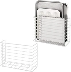 MDesign Farmhouse Metal Wire Wall & Cabinet Door Mount Kitchen Storage Organizer Basket Rack - Mount To Walls And Cabinet Doors In Kitchen, Pantry, And Under Sink - 2 Pack - Black -Brabantia Shop 41c7qvKhlNL. AC