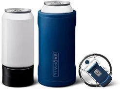 BrüMate Hopsulator Trio 3-in-1 Insulated Can Cooler For 12oz / 16oz Cans + 100% Leak Proof Tumbler With Lid | Can Coozie Insulated For Beer, Soda, And Energy Drinks (Matte Gray) -Brabantia Shop 41cKsb36LKL. AC