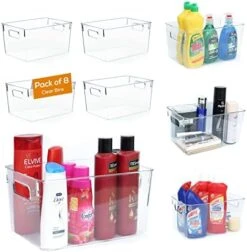 Plastic Storage Bins 11x8x6 Storage Container -Stackable Storage Bins -Home Organization Storage,Kitchen And Refrigerator Organizer Bins,Pantry Organizer Bin,BPA Free (Pack Of 8) -Brabantia Shop 41cf76t9h2L. AC