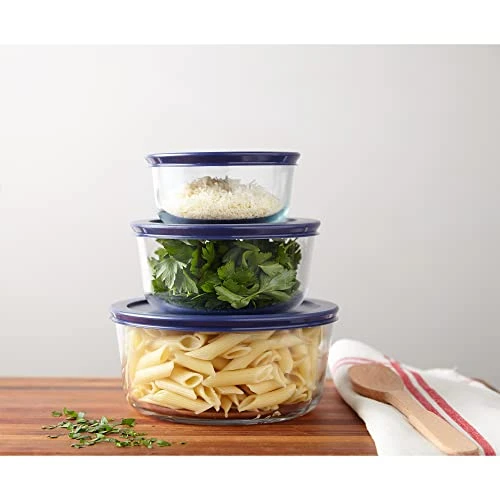 Pyrex Simply Store 6-Pc Glass Food Storage Container Set With Lid, 7-Cup, 4-Cup, & 2-Cup Round Glass Storage Containers With Lid, BPA-Free Lid, Dishwasher, Microwave And Freezer Safe 4 Pyrex Simply Store 6-Pc Glass Food Storage Container Set With Lid, 7-Cup, 4-Cup, & 2-Cup Round Glass Storage Containers With Lid, BPA-Free Lid, Dishwasher, Microwave And Freezer Safe - Image 4