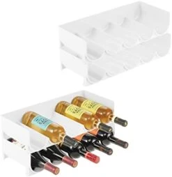 MDesign Plastic Free-Standing Stackable Bottle Storage Rack, For Kitchen Countertop, Fridge, Freezer; Organizer For Water Bottles, Sports Drinks; Ligne Collection, 2 Pack - Store 8 Bottles - Clear -Brabantia Shop 41dQG3cuBlL. AC