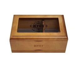 3x5” Glass Top Box In Natural | Premium Wooden Box Perfect For Sifter - Monofilament Mesh Screen - Glass Base Tray - Prep Card - Pollen Catcher - Storage Divider