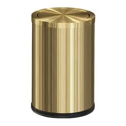 LEASYLIFE Stainless Steel Trash Can,Bathroom Trash Can With Lid，Small Trash Can With Flipping Lid, 2.4gallon,Garbage Cans For Kitchen，Living Room. Metallic Gold (Singer) -Brabantia Shop 41diZEkSyL