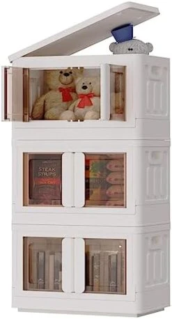 FLEXIMOUNTS 19 Gal Collapsible Plastic Storage Bins, 3-Pack Stackable Storage Bins, Milky White Cube Storage Organizer, Closet Organizers And Storage With Doors, Folding Toy Storage Box -Brabantia Shop 41dir 9e8DL. AC