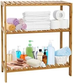 Bamboo Shelf Bathroom 3-Tier Storage Shelves Stand Rack Multifunctional Shelving For Bedroom Kitchen Living Room -Brabantia Shop 41f9w2tSvuL. AC