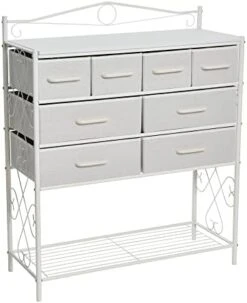 Household Essentials Victoria Dresser Tower Storage Organizer With 8 Multicolor Drawers Black Metal Frame And Mid Century Walnut Wood Grain Top -Brabantia Shop 41fChVqBsgL. AC