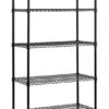 Muscle Rack MWS361872-BLK 5 Shelf Black Wire Mobile Shelving Unit, 72" Height, 36" Width, 18" Length