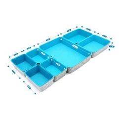 Welaxy Drawer Organizers Bins Felt Storage Bin Office Organizer Shallow Small Desk Organizer Trays Draw Dividers 7-piece (Turquoise) -Brabantia Shop 41fMOsEKDeL