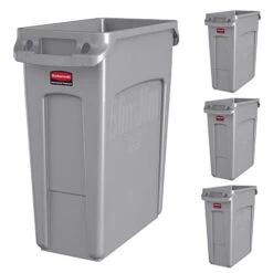 Rubbermaid Commercial Products 2026721 Slim Jim Under-Counter Trash Can With Venting Channels, 23 Gallon, Gray -Brabantia Shop 41fehE8uCnL