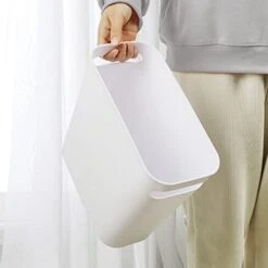 Vtopmart 4 Pack Plastic Small Trash Can, 1.5 Gallon/5.7 L Office White Bin With Built-in Handle, Slim Waste Basket For Bathroom, Bedroom, Home Office, Living Room, Kitchen -Brabantia Shop 41gUnmzYCQL