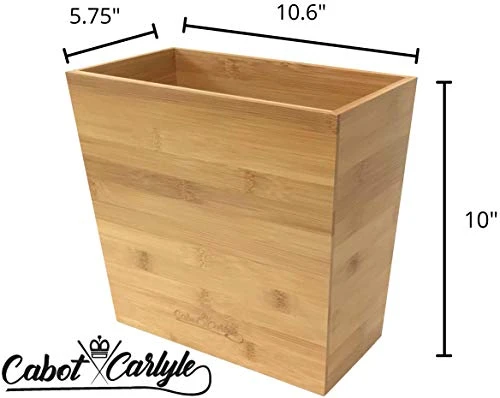 Bamboo Waste Basket | Waste Basket For Bathroom | Waste Basket For Office | Great Office Trash Cans For Near Desk | Bathroom Trash Can | Bedroom Trash Can | Trash Can Small Wastebasket Bamboo Decor (1, 10,6" X 5.75" X 10") 2 Bamboo Waste Basket | Waste Basket For Bathroom | Waste Basket For Office | Great Office Trash Cans For Near Desk | Bathroom Trash Can | Bedroom Trash Can | Trash Can Small Wastebasket Bamboo Decor (1, 10,6" X 5.75" X 10") - Image 2