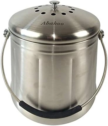 Abakoo 1.8 Gallon Compost Bin 304 Stainless Steel Kitchen Composter Waste Pail Indoor Countertop Kitchen Recycling Bin Pail - Includes 2 Filters 7 Abakoo 1.8 Gallon Compost Bin 304 Stainless Steel Kitchen Composter Waste Pail Indoor Countertop Kitchen Recycling Bin Pail - Includes 2 Filters - Image 7