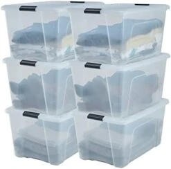 IRIS OHYAMA, Plastic Storage Boxes With Lid And Closing Clips, 5L, Set Of 3, Integrated Handles, Stackable, BPA Free, Bedroom, Office, Living Room, DDNTB-5, Clear 21 IRIS OHYAMA, Plastic Storage Boxes With Lid And Closing Clips, 5L, Set Of 3, Integrated Handles, Stackable, BPA Free, Bedroom, Office, Living Room, DDNTB-5, Clear -Brabantia Shop 41hwt90v1gL. AC