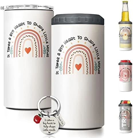 SANDJEST Teacher Tumbler - 4-in-1 Big Heart Shape Little Minds Tumbler Cup Can Cooler - 12oz Stainless Steel Insulated Cans Coozie Teachers Mug Birthday, Christmas, Appreciation, Teacher's Day Gifts 7 SANDJEST Teacher Tumbler - 4-in-1 Big Heart Shape Little Minds Tumbler Cup Can Cooler - 12oz Stainless Steel Insulated Cans Coozie Teachers Mug Birthday, Christmas, Appreciation, Teacher's Day Gifts - Image 7