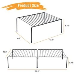 Kitchen Cabinet Storage Shelf Rack/Plastic Feet - (13.1 X 10.2 Inch) - Steel Metal - Rust Resistant Finish - Cups, Dishes, Cabinet & Pantry Organization (4, Black) -Brabantia Shop 41jBgF1rNbL