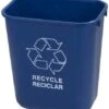 Carlisle FoodService Products 342913REC14 Plastic Recycle Deskside Wastebasket, 13 Quart, Blue