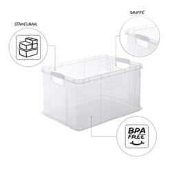 Rotho, Agilo, Storage Box 55 L, Plastic (PP) BPA-free, Transparent, A3/55l (59,0 X 39,0 X 31,0 Cm) 8 Rotho, Agilo, Storage Box 55 L, Plastic (PP) BPA-free, Transparent, A3/55l (59,0 X 39,0 X 31,0 Cm) -Brabantia Shop 41jnrT99AAL