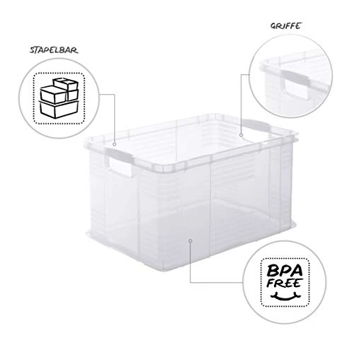 Rotho, Agilo, Storage Box 55 L, Plastic (PP) BPA-free, Transparent, A3/55l (59,0 X 39,0 X 31,0 Cm) 3 Rotho, Agilo, Storage Box 55 L, Plastic (PP) BPA-free, Transparent, A3/55l (59,0 X 39,0 X 31,0 Cm) - Image 3
