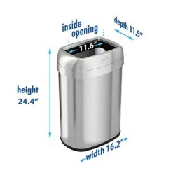 ITouchless 13 Gallon Oval Trash Can And Recycle Bin Large 12-Inch Dual-Deodorizer, Commercial Grade For Home, Restaurant, Restroom, Office, Elliptical Open Top, 13 G -Brabantia Shop 41jzfSbVdsS