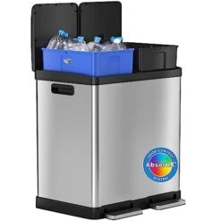 ITouchless SoftStep 13.2 Gallon Kitchen Step Trash Can With Odor Filter, 50 Liter Rose Gold Stainless Steel Pedal Garbage Bin For Home, Office, Business, Silent And Gentle Lid Open And Close, 13 Gal -Brabantia Shop 41k1FIMbY8L