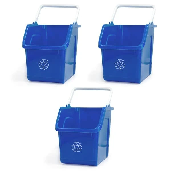 Good Natured Stackable Recycle Bin With Handle, 6 Gallon / 25 Liter - Ideal For Kitchen, Home & Indoor Use - Compact & Small Recycling Bin - Perfect For Recycling Cans, Blue Recycle Bin For Easy Trash Sorting 10 Good Natured Stackable Recycle Bin With Handle, 6 Gallon / 25 Liter - Ideal For Kitchen, Home & Indoor Use - Compact & Small Recycling Bin - Perfect For Recycling Cans, Blue Recycle Bin For Easy Trash Sorting - Image 10