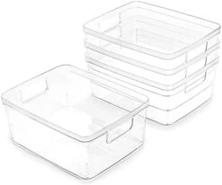 | Plastic Storage Bins, Medium - 2 Pack | THE LUCID COLLECTION | Multi-Use Organizer Bins | Built-In Handles | BPA-Free | Clear Storage Containers | Fridge Organizer | Pantry & Home Organization -Brabantia Shop 41kr5vqbiGS. AC