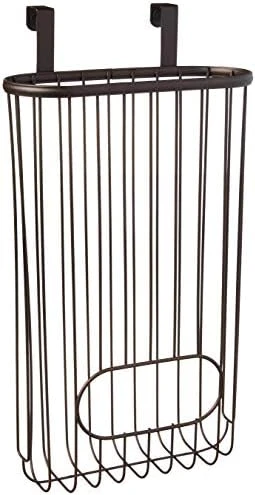 Spectrum Ashley Over The Cabinet Plastic Bag Holder (Satin Nickel Powder Coat) - Grocery & Recycling Bag Dispenser For Kitchen, Bathroom, Under Sink, Home, & Apartment Organization 6 Spectrum Ashley Over The Cabinet Plastic Bag Holder (Satin Nickel Powder Coat) - Grocery & Recycling Bag Dispenser For Kitchen, Bathroom, Under Sink, Home, & Apartment Organization - Image 6