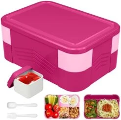 STAVOZE Bento Box, Bento Lunch Box For Kids, 1550ML Lunch Containers For Kids/Adults/Students, 6 Compartment LeakProof Adult Lunch Box With Utensils, Microwave/Dishwasher/Freezer Safe -Brabantia Shop 41lpZI jI7L. AC