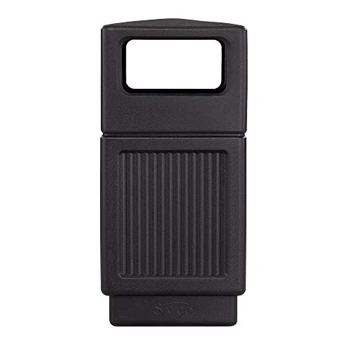Safco Products Canmeleon Outdoor/Indoor Recessed Panel Trash/Garbage Can 9476BL; Black; Decorative Fluted Panels; 38-Gallon Capacity 2 Safco Products Canmeleon Outdoor/Indoor Recessed Panel Trash/Garbage Can 9476BL; Black; Decorative Fluted Panels; 38-Gallon Capacity - Image 2