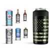 Frost Buddy Universal Can Cooler - Fits All - Stainless Steel Can Cooler For 12 Oz & 16 Oz Regular Or Slim Cans & Bottles - Stainless Steel (Camo Flag)