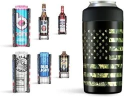 Frost Buddy Universal Can Cooler - Fits All - Stainless Steel Can Cooler For 12 Oz & 16 Oz Regular Or Slim Cans & Bottles - Stainless Steel (Camo Flag) -Brabantia Shop 41naYwWg8UL. AC