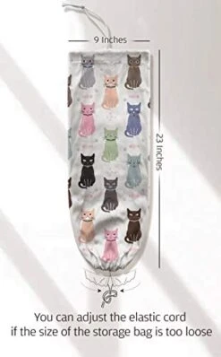 Cute Cat Grocery Bag Storage Holder, Grocery Shopping Bags Carrier,Plastic Bag Dispenser Garbage Bag Organizer For Kitchen Cat Home Kitchen Décor, Gifts For Women Mom Family Friends 23"x9"