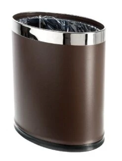 Brelso 'Invisi-Overlap' Metal Trash Can, Open Top Small Office Wastebasket, Oval Shape (Black) -Brabantia Shop 41nfmo 17uL