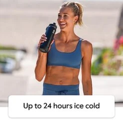 Takeya Actives Insulated Stainless Steel Water Bottle With Spout Lid, 32 Ounce, Midnight Blue -Brabantia Shop 41oLC5BtCLL