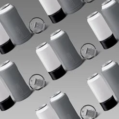 BrüMate Hopsulator Trio 3-in-1 Insulated Can Cooler For 12oz / 16oz Cans + 100% Leak Proof Tumbler With Lid | Can Coozie Insulated For Beer, Soda, And Energy Drinks (Matte Gray) -Brabantia Shop 41pBdpqvItL