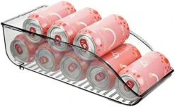 MDesign Small Plastic Water Bottle Stackable Storage Organization Bin With Open Front For Kitchen Refrigerator, Freezer, Pantry, Holds 12 Bottled Drinks/Beverages, Ligne Collection, Clear -Brabantia Shop 41pJPx t8qL. AC