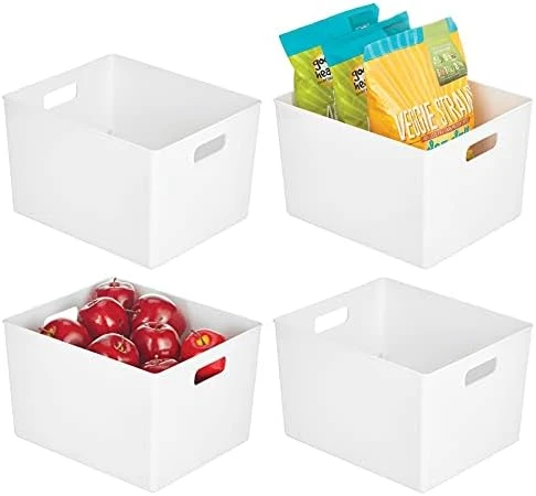 Plastic Storage Organizer Container Bin For Kitchen Organization In Pantry, Cabinet, Countertop Fridge, Refrigerator, And Freezer - Hold Food, Drink, Or Snacks, Ligne Collection, 4 Pack, Clear 8 Plastic Storage Organizer Container Bin For Kitchen Organization In Pantry, Cabinet, Countertop Fridge, Refrigerator, And Freezer - Hold Food, Drink, Or Snacks, Ligne Collection, 4 Pack, Clear - Image 8
