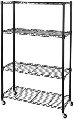 Seville Classics 5-Tier Wire Shelving With Wheels, 5-Tier, 30"" W X 14"" D (NEW MODEL), Chrome Plating, Plated Steel -Brabantia Shop 41qQLCsFarL. AC