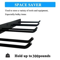 FRMSAET Wall Mount Rack Hook Space Saver Garden Tool Organizer Garage Storage System Super Heavy Duty Steel Holder Hanger - Screws And Anchors Included (Black) -Brabantia Shop 41r7wgPBEoL