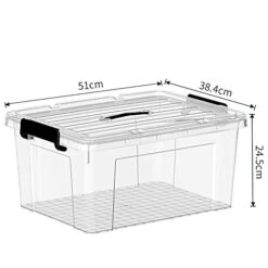 Cetomo 37Qt*6 Plastic Storage Bins, Storage Box, 6 Pack, Tote Organizing Container With Durable Lids And Secure Latching Buckles, Stackable And Nestable, Clear With Black Buckle -Brabantia Shop 41rLwteFhkL