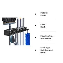 HYRIXDIRECT Wall Mount Broom Mop Holder Hanger Garden Tool Organizers Rack Garage Laundry Room Organizations And Storage With Hooks Heavy Duty -Brabantia Shop 41rdzdmPLIL