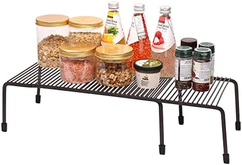 WIRESPIRIT - Expandable Shelf Organizer (2 Pieces) For Countertop, Cupboard, Cabinet, Pantry - Adjustable Kitchen Organization Shelf Rack - White 4 WIRESPIRIT - Expandable Shelf Organizer (2 Pieces) For Countertop, Cupboard, Cabinet, Pantry - Adjustable Kitchen Organization Shelf Rack - White - Image 4