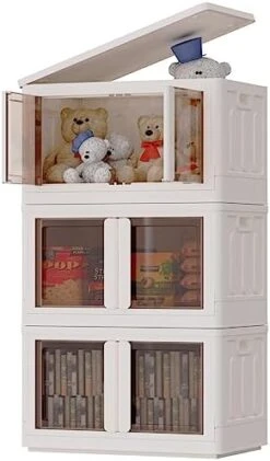 FLEXIMOUNTS 19 Gal Collapsible Plastic Storage Bins, 3-Pack Stackable Storage Bins, Milky White Cube Storage Organizer, Closet Organizers And Storage With Doors, Folding Toy Storage Box -Brabantia Shop 41sLlbA b5L. AC