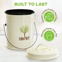 Third Rock Compost Bin Kitchen – 1.3 Gallon Countertop Compost Bin With Lid – Kitchen Compost Bin Countertop – Indoor Compost Bin Kitchen Counter Includes Inner Compost Bucket Liner - Indoor Composter -Brabantia Shop 41sYJdh4OOL
