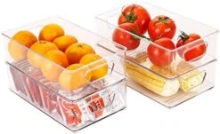 Cq Acrylic Set Of 4 Refrigerator Organizer Bins Stackable Plastic Clear Food Storage Bin With Handles For Pantry, Freezer, Fridge, Cabinet, Kitchen Countertops BPA Free -Brabantia Shop 41smZqWfzvL. AC